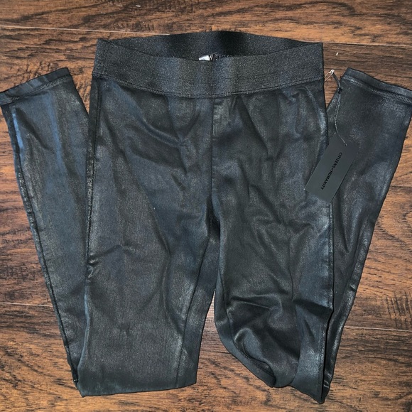 NWT Citizens of Humanity Anthropologie Greyson Black Coated Leggings Jeggings 27 - Picture 3 of 3